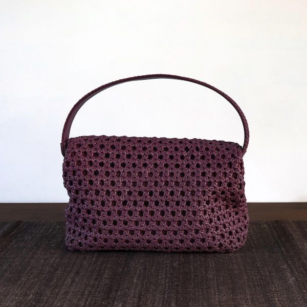【Allan K】Caroline Large 皮革編織包（葡萄酒紫） 皮包,皮革,皮革編織,羊皮,肩背包,手工皮革編織,手工,包包
