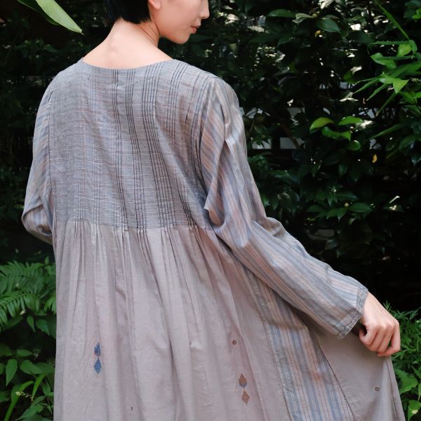 【Maku Textile】MITOMI洋裝 手織,手紡紗,洋裝,美麗諾羊毛,植物染,草木染