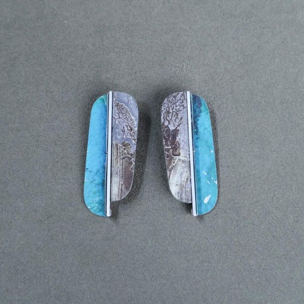 【江枚芳 Meifang Chiang Metal Arts】邊界耳針式耳環 Boundry Brooch 耳環,耳勾,鋁,陽極處裡