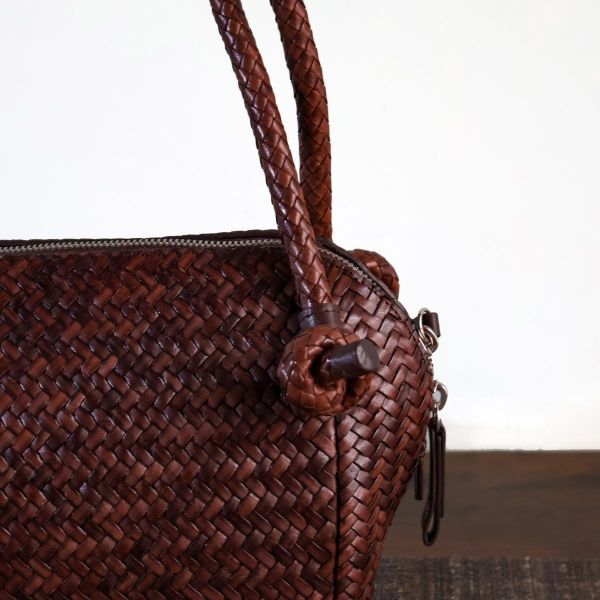 【Allan K】Wuxi Large 皮革編織包（深棕色） 皮包,皮革,皮革編織,牛皮,肩背包,手工皮革編織,手工,包包