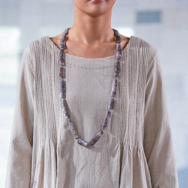 【Maku Textile】Pika古色睡蓮洋裝_小渕裕染製 手織,手紡紗,洋裝,泥染,弁柄染,礦物染,卡蒂棉,蠶絲
