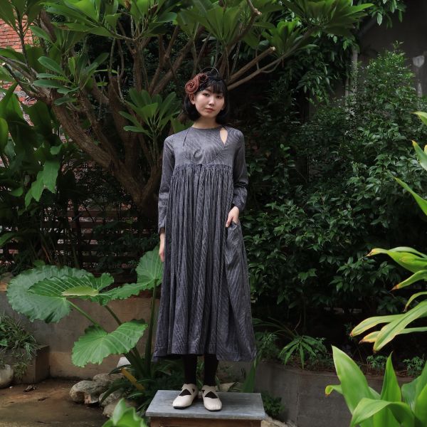 【Maku Textile】MANSA洋裝 手織,手紡紗,洋裝,美麗諾羊毛,植物染,草木染