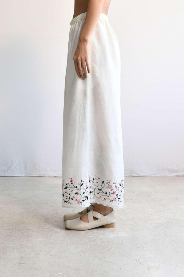 【Maku Textile】WIDE PAJAMA長褲_221/WH 手織,手紡紗,褲,絲,蠶絲,手織絲