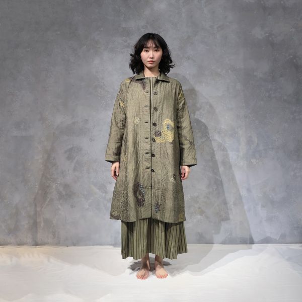 【Maku Textile】AVES外套 手織,手紡紗,洋裝,蠶絲,植物染,草木染