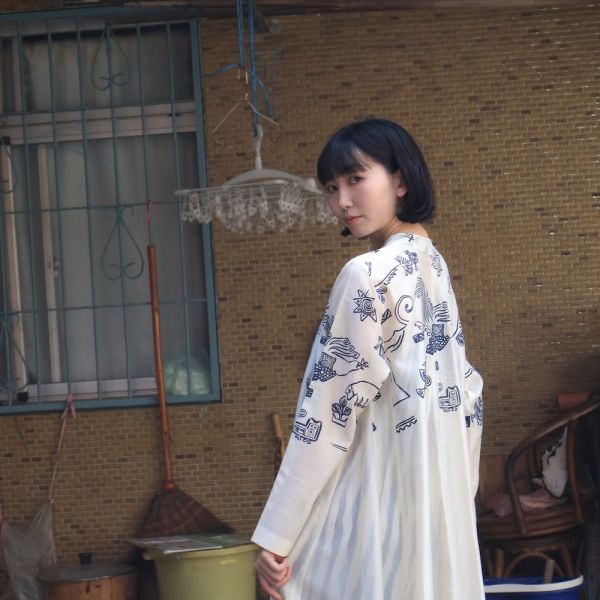 【AHMEV】Kalina罩衫 手織,手紡紗,洋裝,蠶絲,錢德里綢,Chanderi