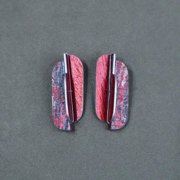 【江枚芳 Meifang Chiang Metal Arts】邊界耳針式耳環 Boundry Brooch 耳環,耳勾,鋁,陽極處裡