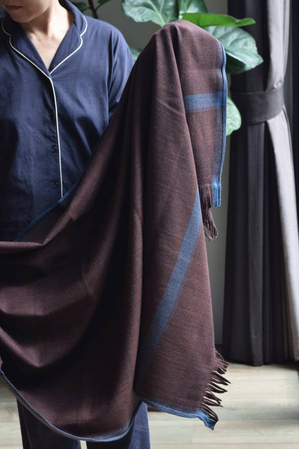 【Maku Textile】DUTA  蓋毯 手織,手紡紗,圍巾,蠶絲,植物染,草木染