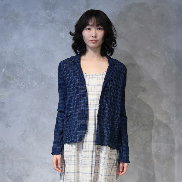 【Maku Textile】AAB_656 手織,手紡紗,洋裝,蠶絲,植物染,草木染