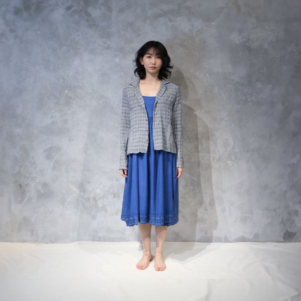 【Maku Textile】AAB_652 手織,手紡紗,洋裝,蠶絲,植物染,草木染