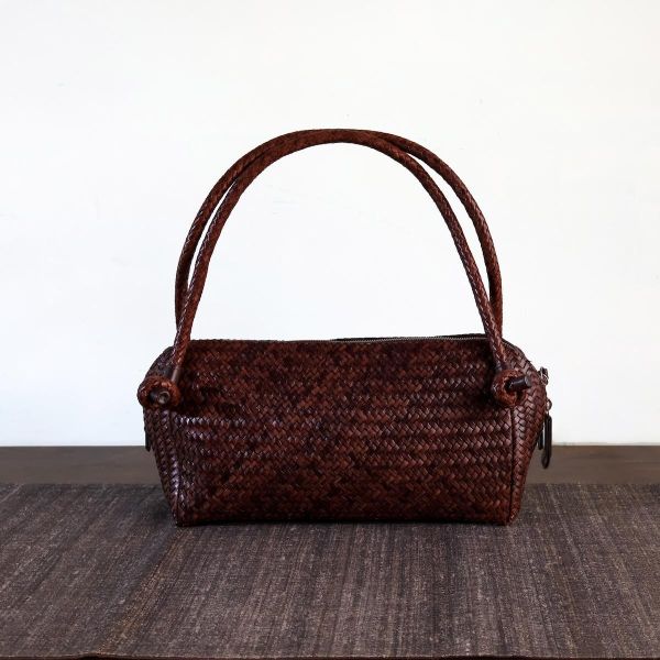 【Allan K】Wuxi Large 皮革編織包（深棕色） 皮包,皮革,皮革編織,牛皮,肩背包,手工皮革編織,手工,包包