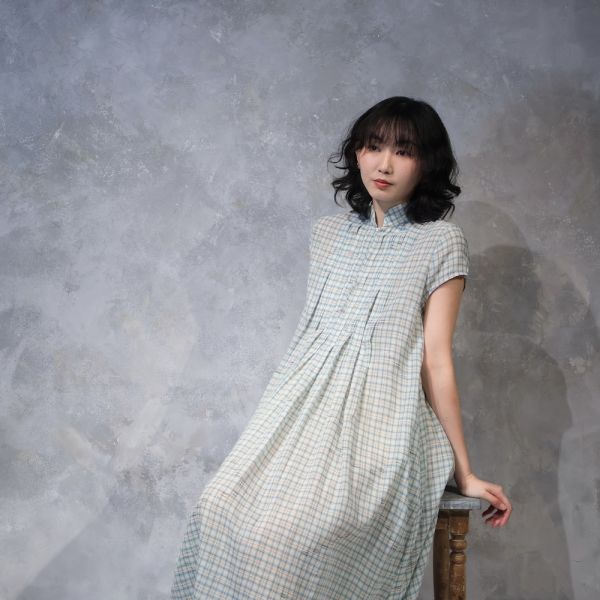 【Maku Textile】TASHI_668/M.EM 手織,手紡紗,洋裝,蠶絲,植物染,草木染
