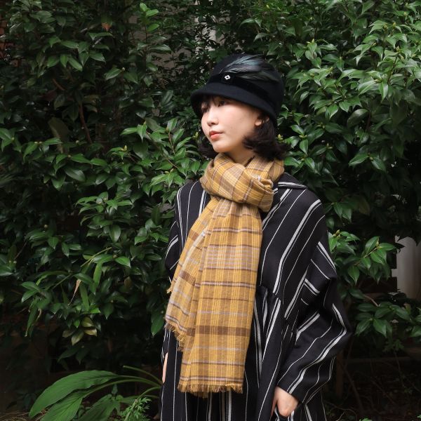 【Maku Textile】URI圍巾 手織,手紡紗,圍巾,Cashmere,植物染,草木染