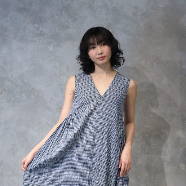 【Maku Textile】ALICE_652 手織,手紡紗,洋裝,蠶絲,植物染,草木染
