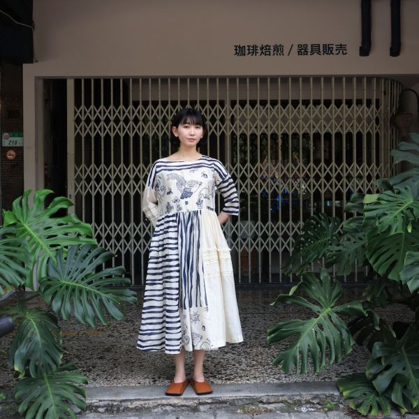 【AHMEV】Delphine洋裝 手織,手紡紗,洋裝,蠶絲