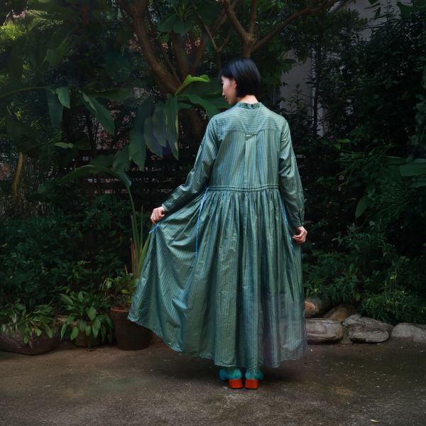 【Maku Textile】TAHOMA洋裝 手織,手紡紗,洋裝,棉,植物染,草木染