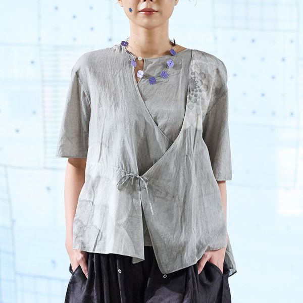 【Maku Textile】Mitraa古色睡蓮洋裝_小渕裕染製 手織,手紡紗,洋裝,泥染,弁柄染,礦物染,卡蒂棉