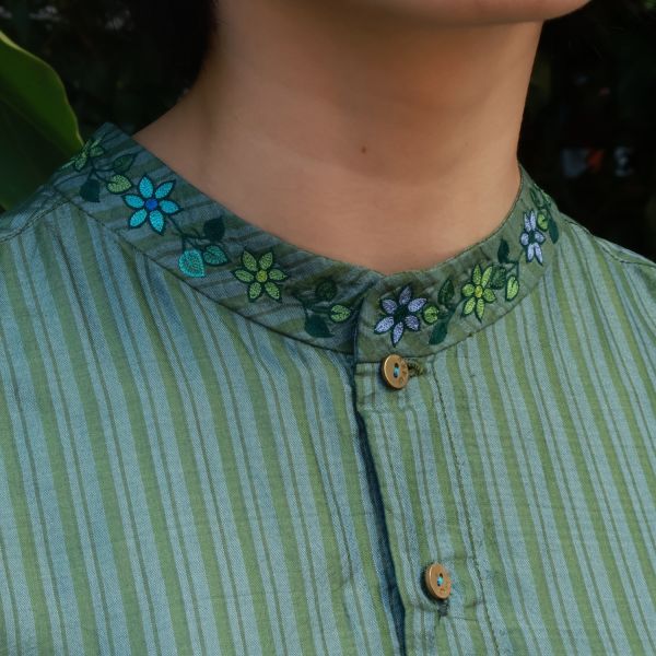 【Maku Textile】TAHOMA洋裝 手織,手紡紗,洋裝,棉,植物染,草木染