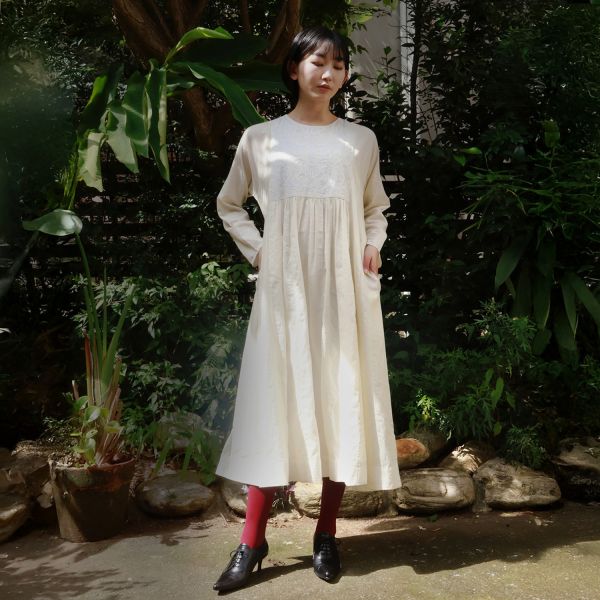 【Maku Textile】YUMI洋裝 手織,手紡紗,洋裝,美麗諾羊毛,植物染,草木染