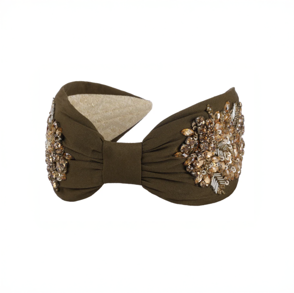 【Namjosh】葉形手工珠繡髮箍＿三色 髮夾、髮飾、手工刺繡