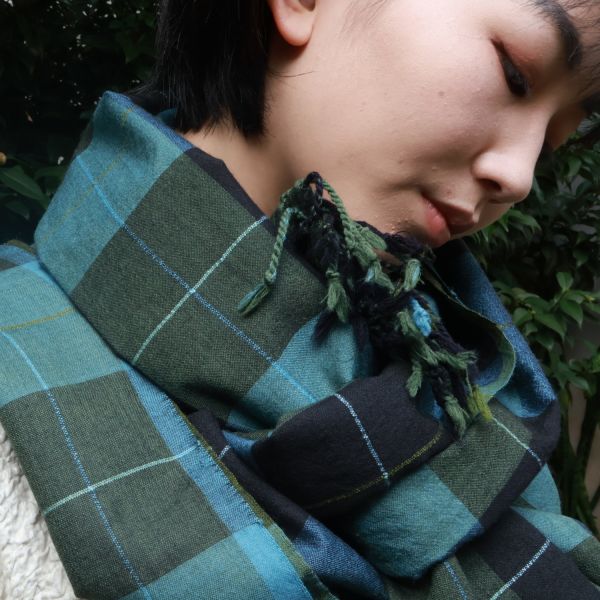 【Maku Textile】ACRIS圍巾 手織,手紡紗,圍巾,棉,植物染,草木染