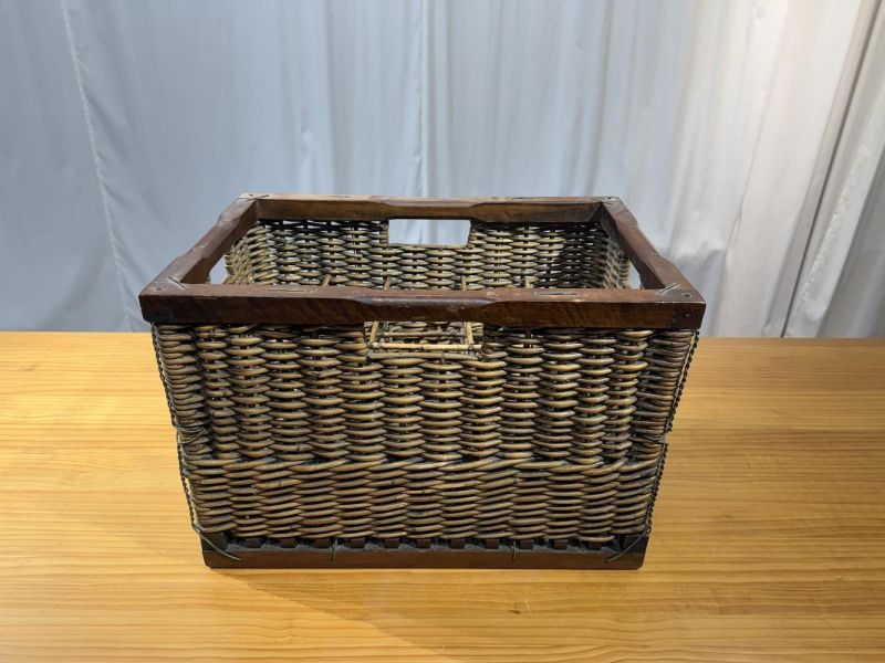 【二手讓藏】歐洲藤編進口紅酒籃 