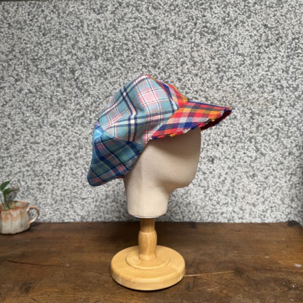 【Studio Phronesis】報童帽＿紅格紋拼接流蘇 