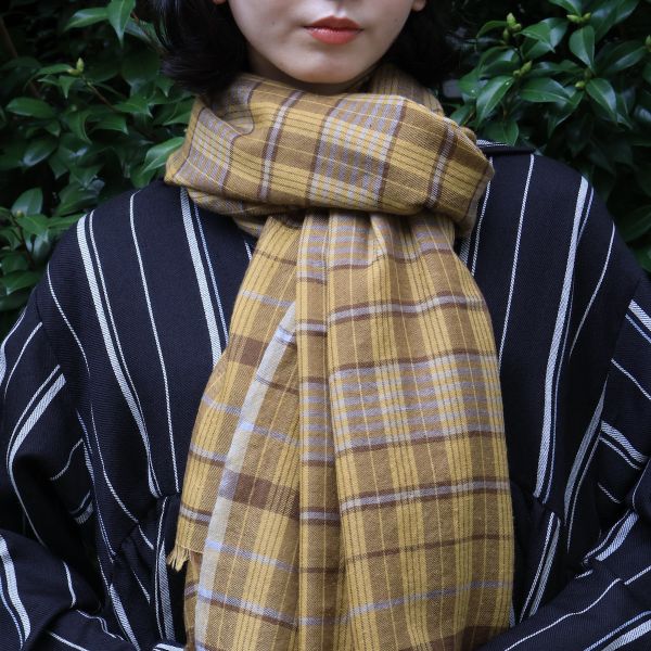 【Maku Textile】URI圍巾 手織,手紡紗,圍巾,Cashmere,植物染,草木染