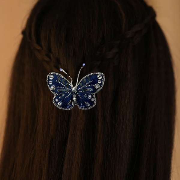 【Namjosh】蝴蝶小髮夾＿三色 髮夾、髮飾、手工刺繡