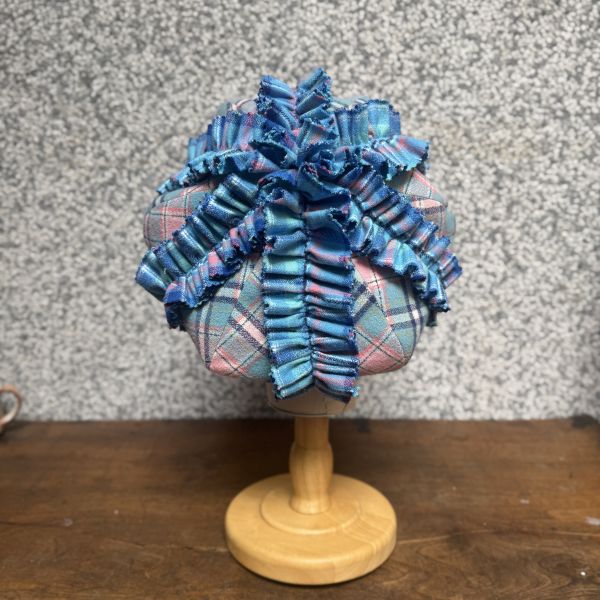 【Studio Phronesis】海葵帽＿藍粉格紋拼接 