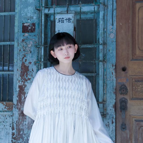 【AHMEV】Snowdrop洋裝 手織,手紡紗,洋裝,蠶絲