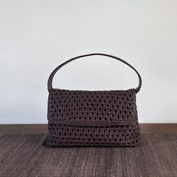 【Allan K】Caroline Large 皮革編織包（灰棕色） 皮包,皮革,皮革編織,羊皮,肩背包,手工皮革編織,手工,包包