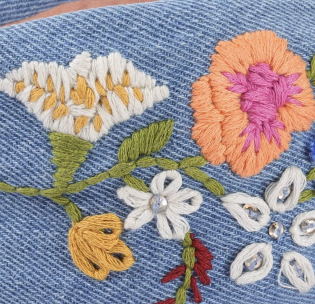 【Namjosh】手工珠繡髮箍＿單寧小花 髮夾、髮飾、手工刺繡