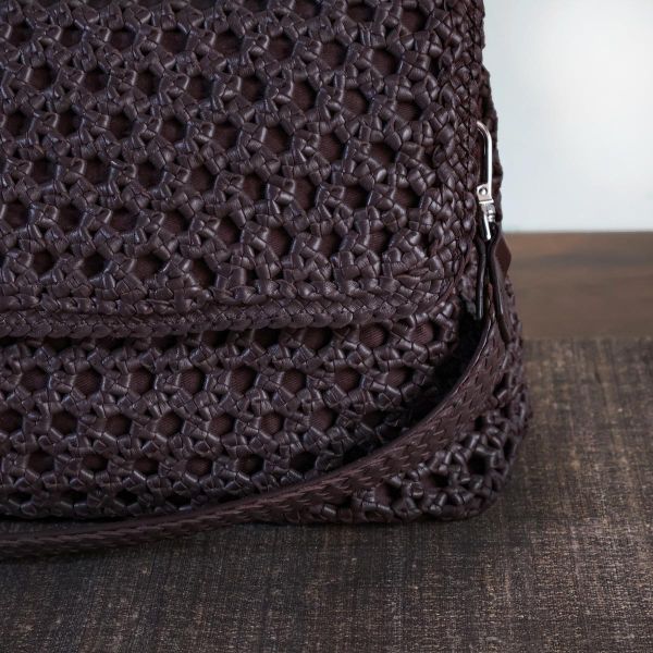 【Allan K】Caroline Large 皮革編織包（灰棕色） 皮包,皮革,皮革編織,羊皮,肩背包,手工皮革編織,手工,包包