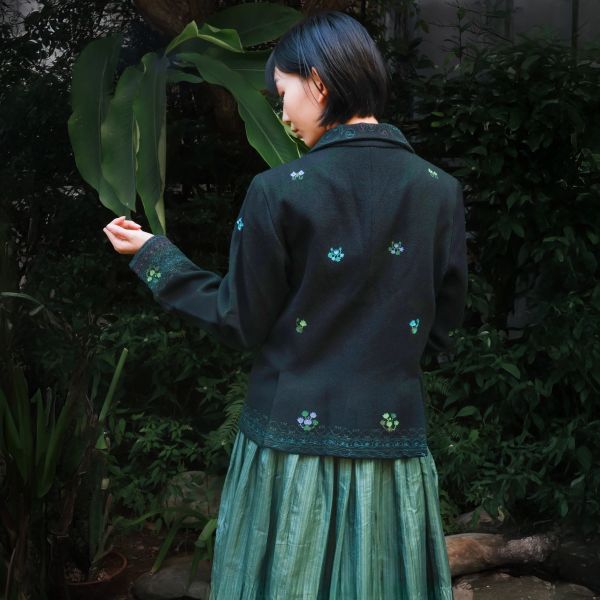 【Maku Textile】ARTHUR夾克外套 手織,手紡紗,洋裝,羊毛,蠶絲,美麗諾羊毛,植物染,草木染