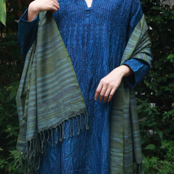 【Maku Textile】FERN圍巾 手織,手紡紗,圍巾,棉,植物染,草木染