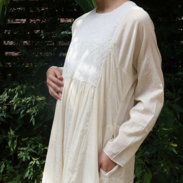 【Maku Textile】YUMI洋裝 手織,手紡紗,洋裝,美麗諾羊毛,植物染,草木染