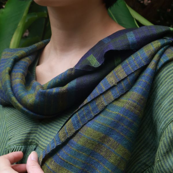 【Maku Textile】KELP圍巾 手織,手紡紗,圍巾,棉,植物染,草木染