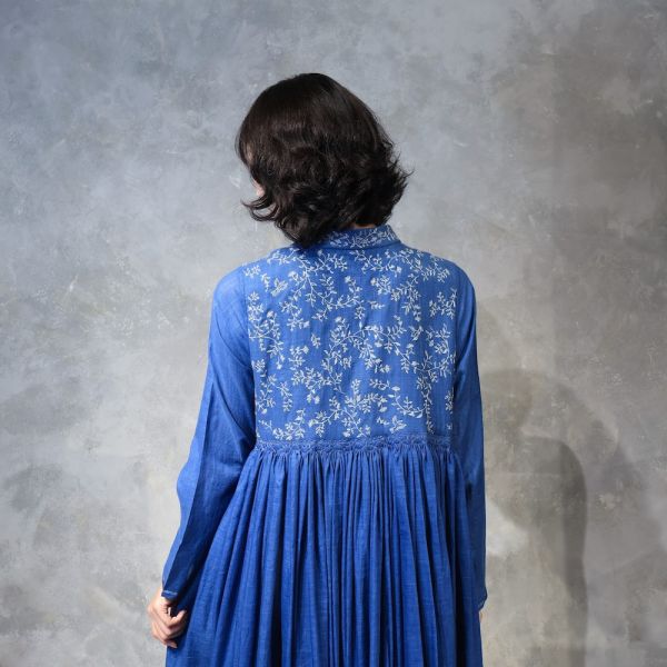 【Maku Textile】BAIJI_644 手織,手紡紗,洋裝,棉,植物染,草木染