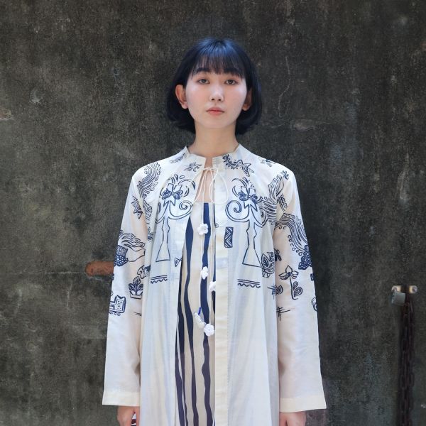 【AHMEV】Kalina罩衫 手織,手紡紗,洋裝,蠶絲,錢德里綢,Chanderi