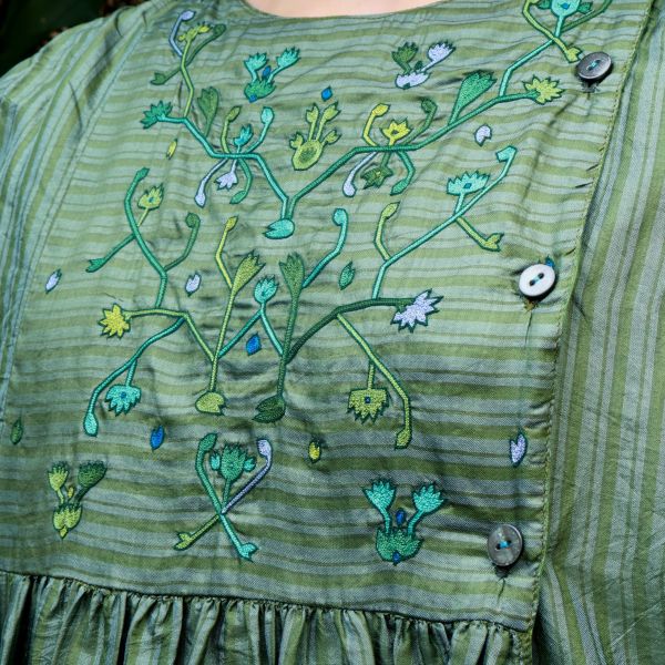 【Maku Textile】CURRASOW洋裝 手織,手紡紗,洋裝,蠶絲,植物染,草木染