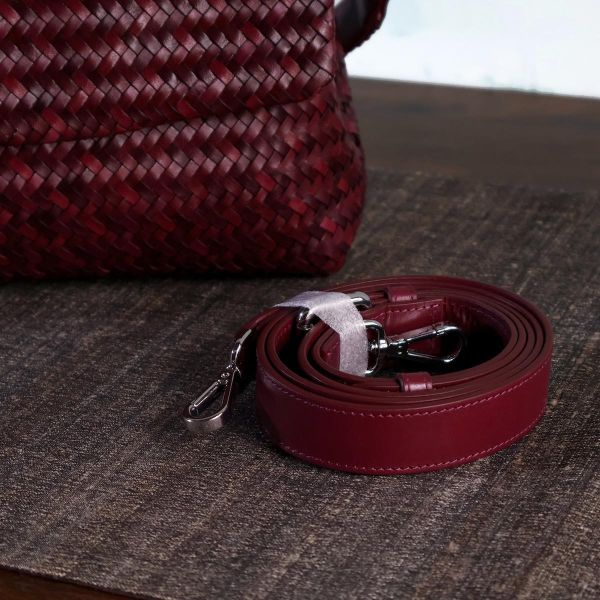 【Allan K】Caroline Large 皮革編織包（酒紅色） 皮包,皮革,皮革編織,牛皮,肩背包,手工皮革編織,手工,包包