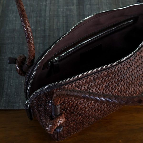 【Allan K】Wuxi Large 皮革編織包（深棕色） 皮包,皮革,皮革編織,牛皮,肩背包,手工皮革編織,手工,包包