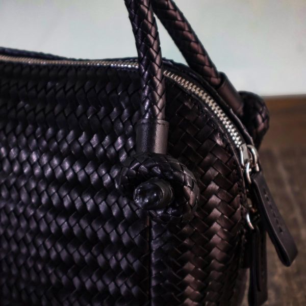 【Allan K】Wuxi Large 皮革編織包（黑色） 皮包,皮革,皮革編織,牛皮,肩背包,手工皮革編織,手工,包包