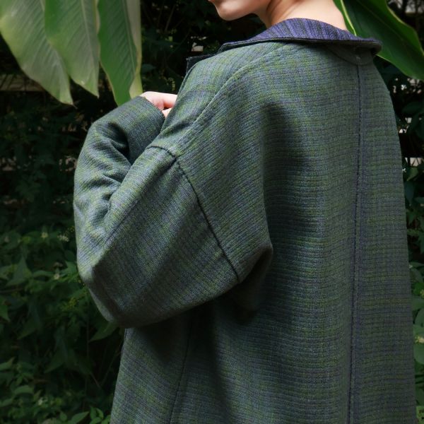【Maku Textile】VINE 雙面大衣 手織,手紡紗,大衣,羊毛,植物染,草木染