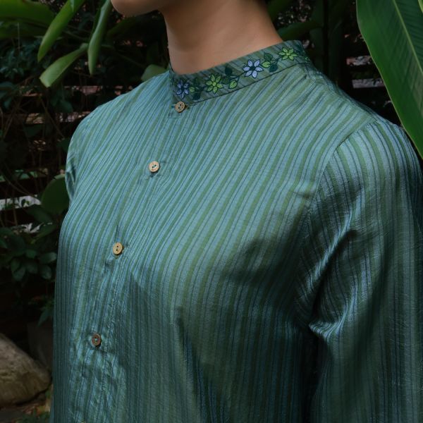 【Maku Textile】TAHOMA洋裝 手織,手紡紗,洋裝,棉,植物染,草木染