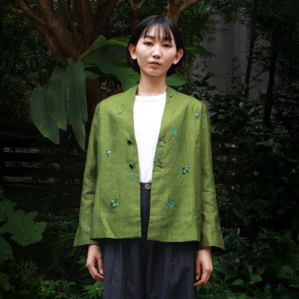 【Maku Textile】KARMA夾克外套 手織,手紡紗,夾克,羊毛,蠶絲,羊毛,植物染,草木染