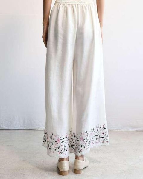 【Maku Textile】WIDE PAJAMA長褲_221/WH 手織,手紡紗,褲,絲,蠶絲,手織絲
