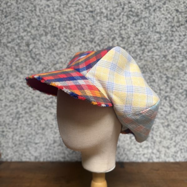 【Studio Phronesis】報童帽＿紅格紋拼接流蘇 