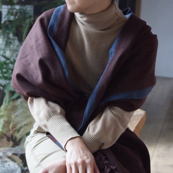 【Maku Textile】DUTA  蓋毯 手織,手紡紗,圍巾,蠶絲,植物染,草木染