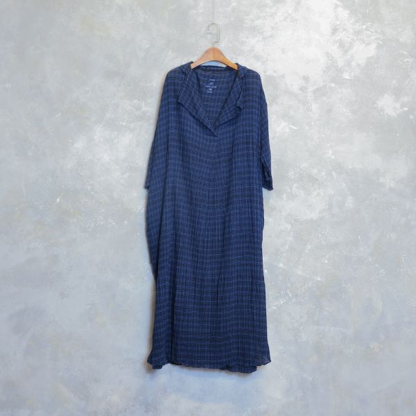 【Maku Textile】NOOR_656 手織,手紡紗,洋裝,蠶絲,植物染,草木染